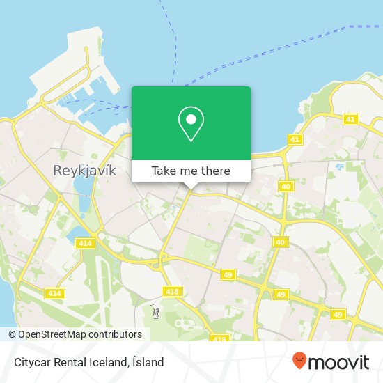Mapa Citycar Rental Iceland