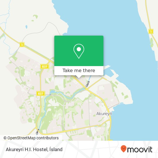Mapa Akureyri H.I. Hostel