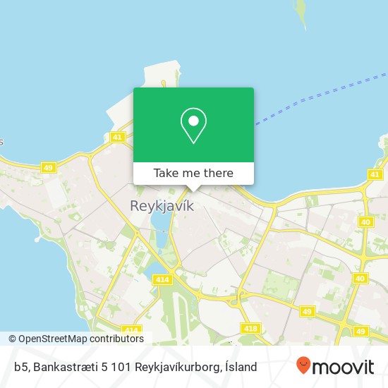b5, Bankastræti 5 101 Reykjavíkurborg map