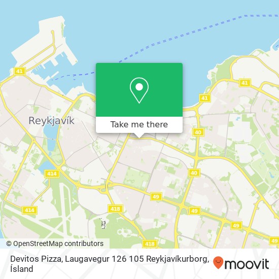 Devitos Pizza, Laugavegur 126 105 Reykjavíkurborg map