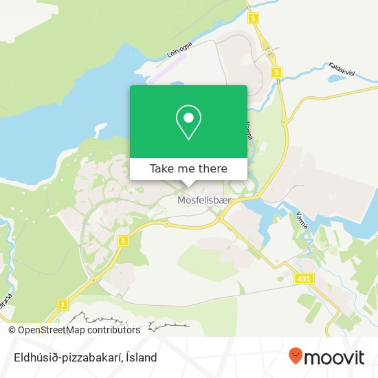 Mapa Eldhúsið-pizzabakarí, Urðarholt 2 270 Mosfellsbær