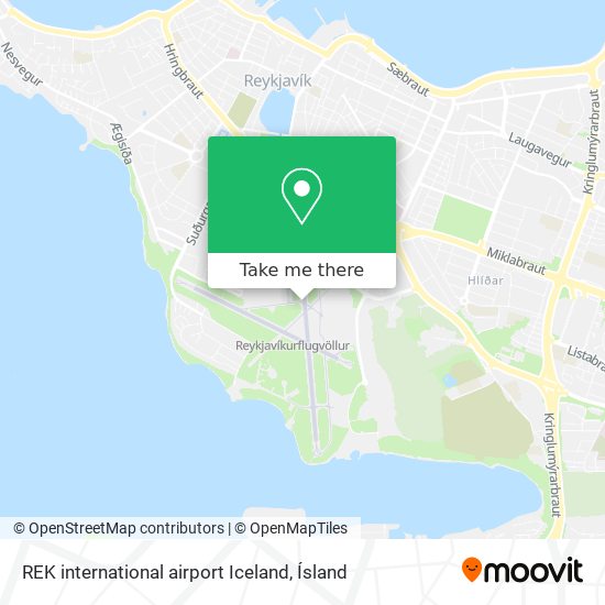 REK international airport Iceland map