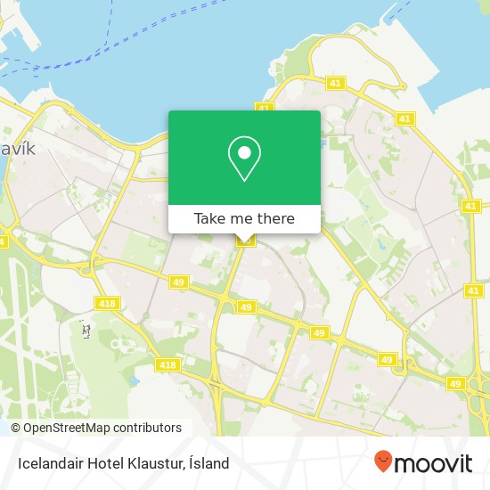 Mapa Icelandair Hotel Klaustur
