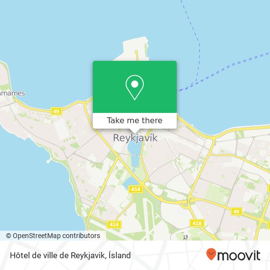 Mapa Hôtel de ville de Reykjavik