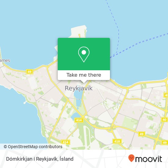 Mapa Dómkirkjan í Reykjavík