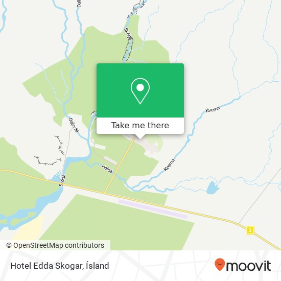 Hotel Edda Skogar map