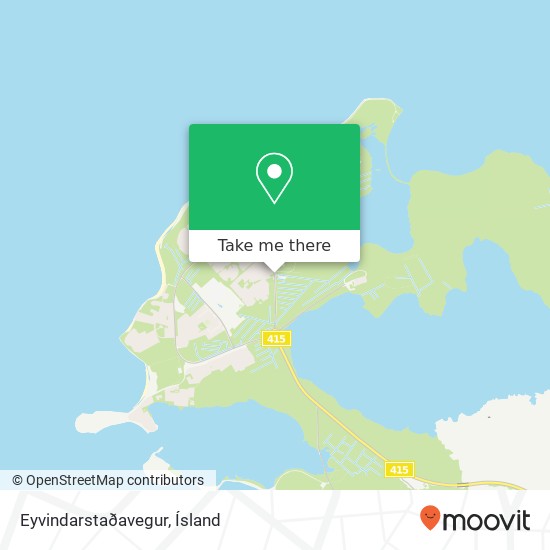 Mapa Eyvindarstaðavegur