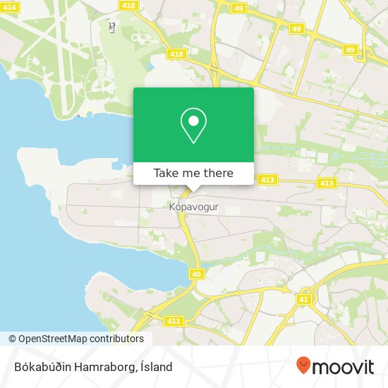 Mapa Bókabúðin Hamraborg