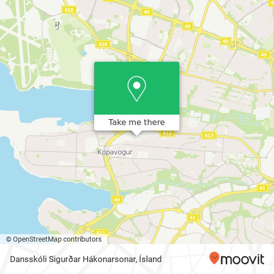 Dansskóli Sigurðar Hákonarsonar map