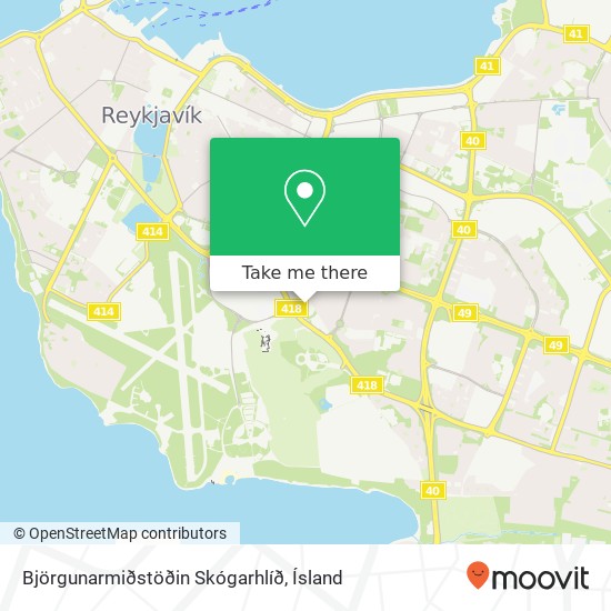 Mapa Björgunarmiðstöðin Skógarhlíð