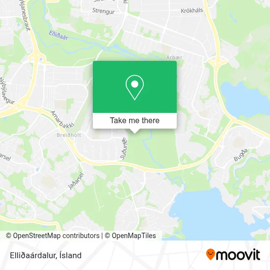 Elliðaárdalur map