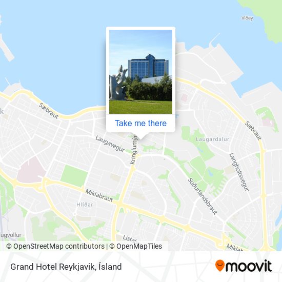 Mapa Grand Hotel Reykjavik