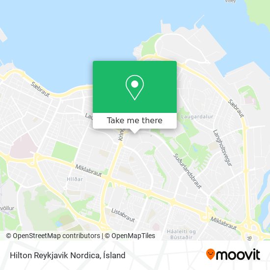 Hilton Reykjavik Nordica map