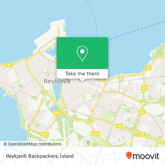 Mapa Reykjavík Backpackers