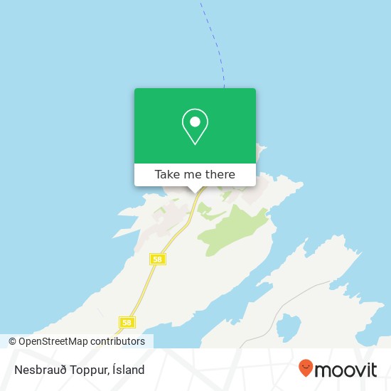Nesbrauð Toppur map