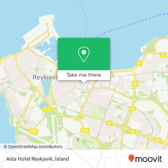 Mapa Alda Hotel Reykjavik