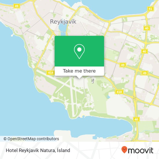 Hotel Reykjavik Natura map
