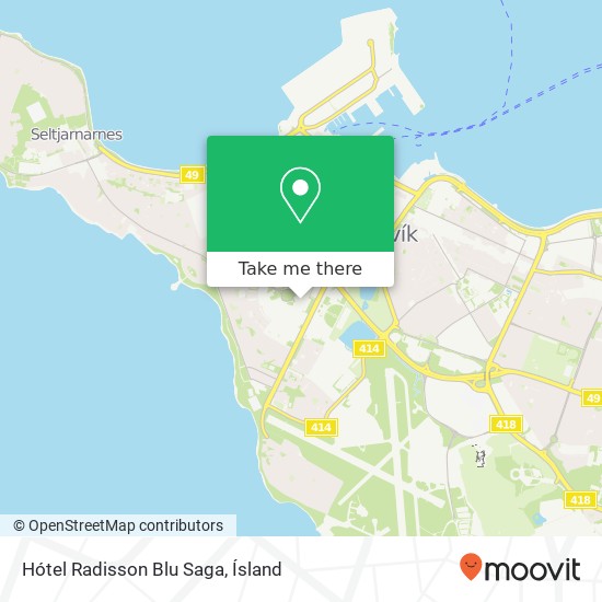 Hótel Radisson Blu Saga map