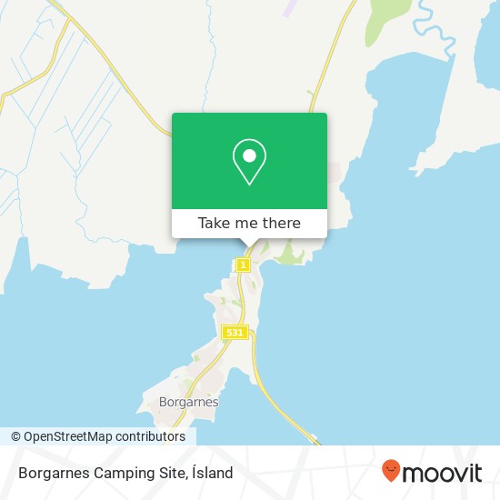 Mapa Borgarnes Camping Site
