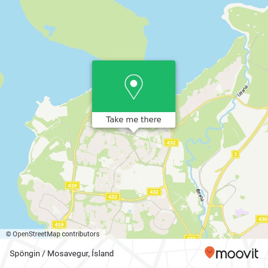 Mapa Spöngin / Mosavegur