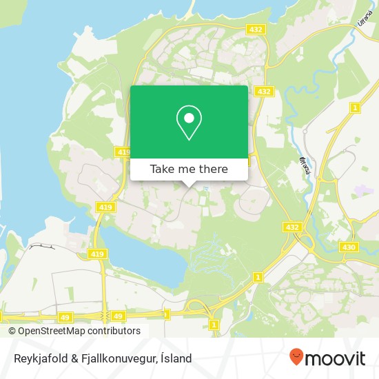 Mapa Reykjafold & Fjallkonuvegur