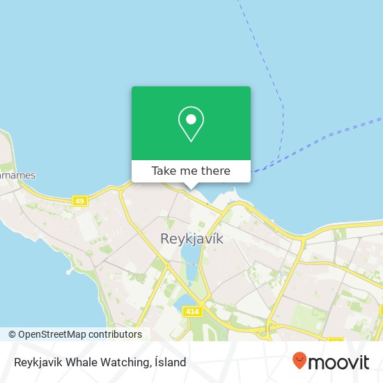 Reykjavik Whale Watching map