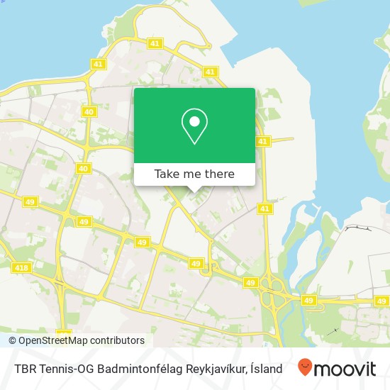 TBR Tennis-OG Badmintonfélag Reykjavíkur map