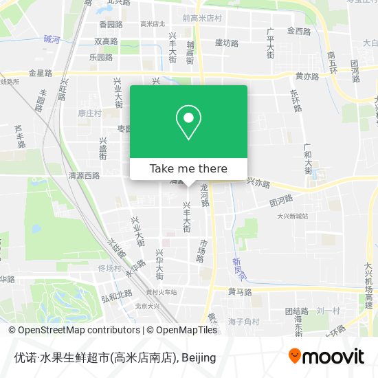 优诺·水果生鲜超市(高米店南店) map