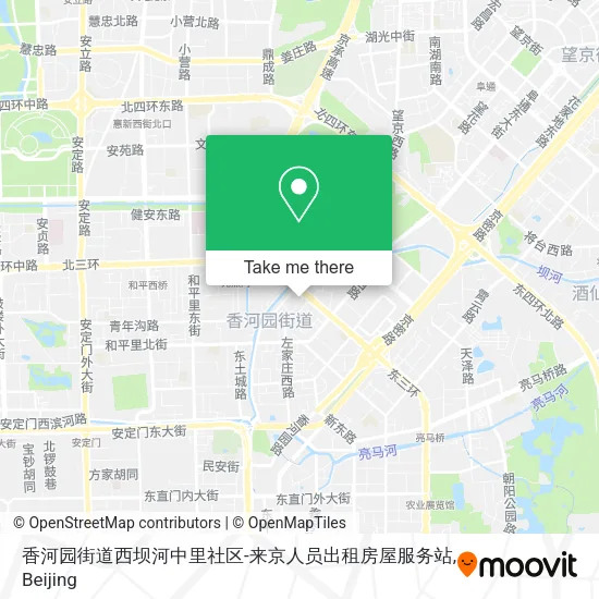 香河园街道西坝河中里社区-来京人员出租房屋服务站 map