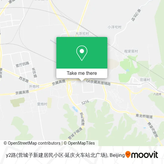 y2路(营城子新建居民小区-延庆火车站北广场) map