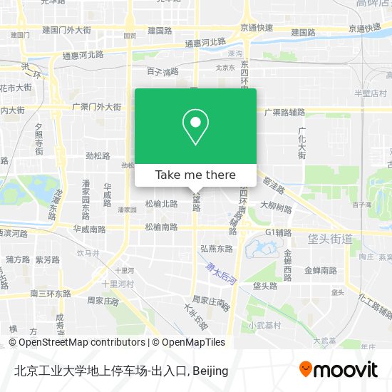 北京工业大学地上停车场-出入口 map