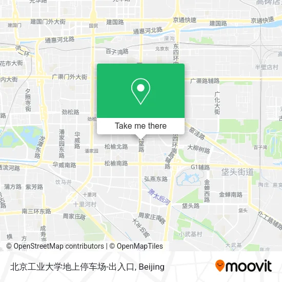 北京工业大学地上停车场-出入口 map