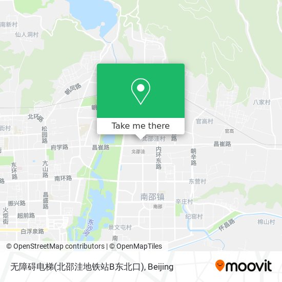 无障碍电梯(北邵洼地铁站B东北口) map