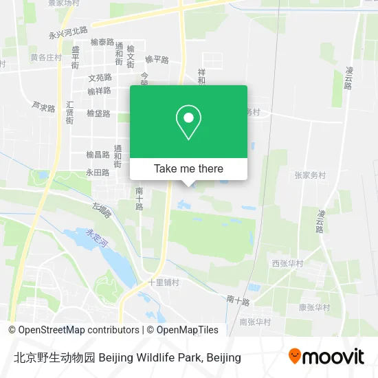 北京野生动物园 Beijing Wildlife Park map
