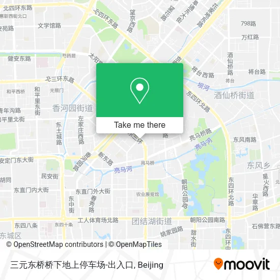 三元东桥桥下地上停车场-出入口 map