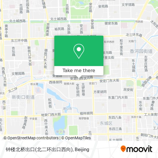 钟楼北桥出口(北二环出口西向) map