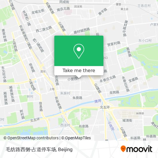 毛纺路西侧-占道停车场 map
