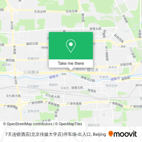 7天连锁酒店(北京传媒大学店)停车场-出入口 map