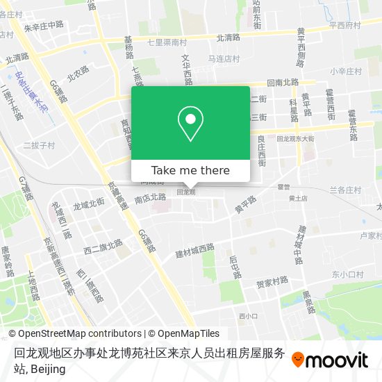 回龙观地区办事处龙博苑社区来京人员出租房屋服务站 map