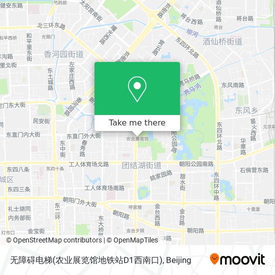 无障碍电梯(农业展览馆地铁站D1西南口) map