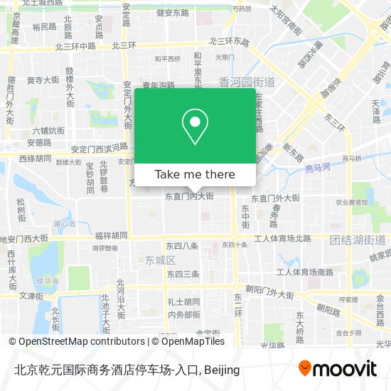 北京乾元国际商务酒店停车场-入口 map
