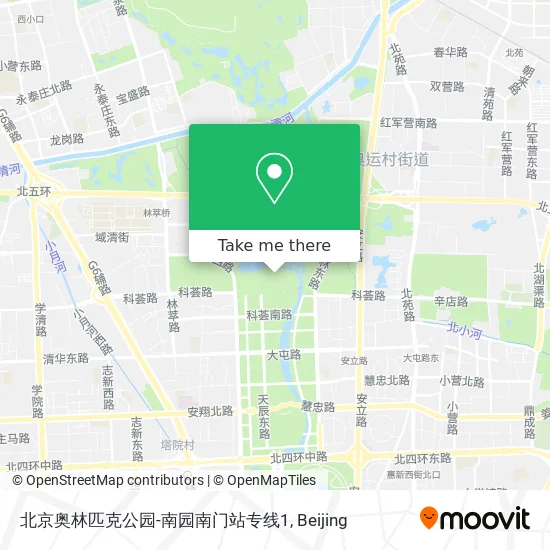 北京奥林匹克公园-南园南门站专线1 map