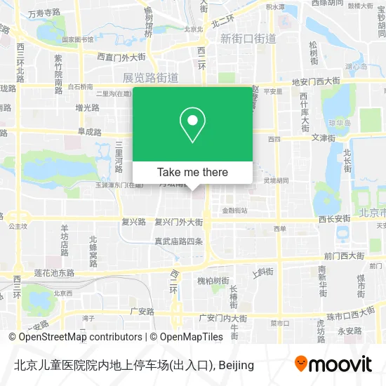 北京儿童医院院内地上停车场(出入口) map