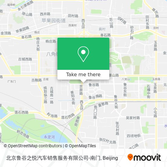 北京鲁谷之悦汽车销售服务有限公司-南门 map