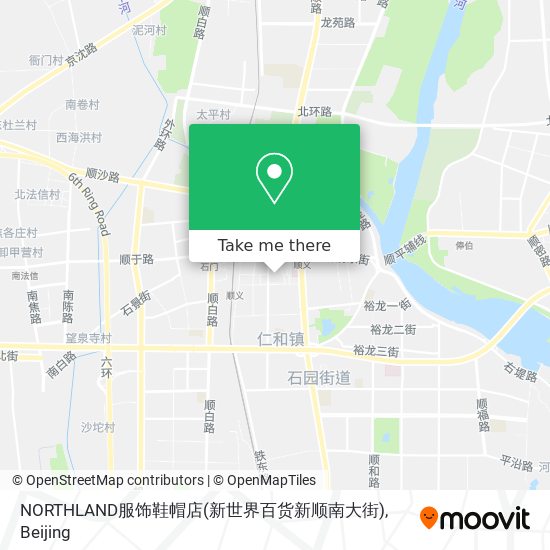 NORTHLAND服饰鞋帽店(新世界百货新顺南大街) map