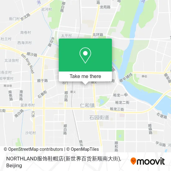 NORTHLAND服饰鞋帽店(新世界百货新顺南大街) map