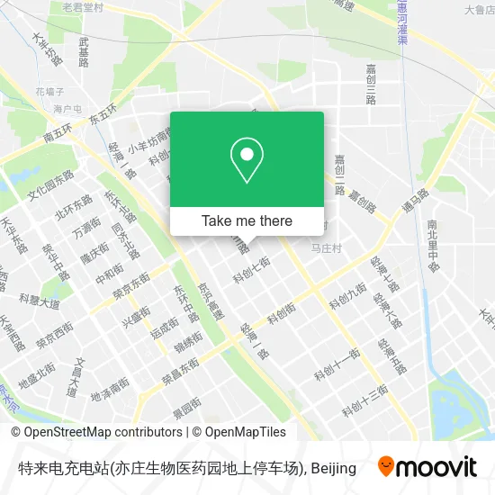 特来电充电站(亦庄生物医药园地上停车场) map