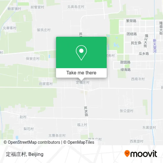 定福庄村 map