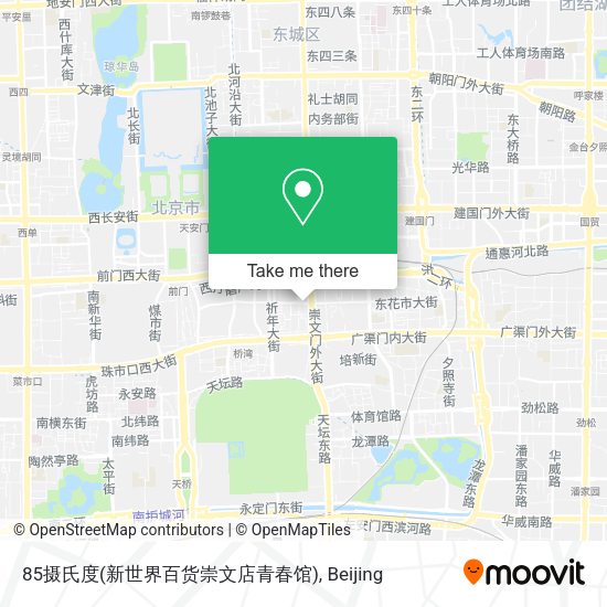 85摄氏度(新世界百货崇文店青春馆) map