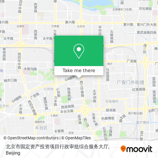 北京市固定资产投资项目行政审批综合服务大厅 map